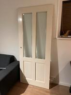 2 Binnendeuren, massief hout met glas, opdekdeur, Ophalen, 80 tot 100 cm, Binnendeur, Zo goed als nieuw