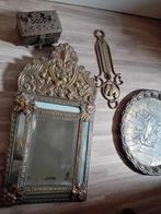 Spiegel..thermometer met paard ..doosje en bord, Antiek en Kunst, Antiek | Koper en Brons, Ophalen