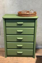 Groene Ladekast met 5 Laden, Ophalen, Minder dan 50 cm, Gebruikt, 5 laden of meer