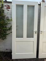 2 houten paneeldeuren met geslepen melkglas 92,5 x 2110, Ophalen, Gebruikt, 80 tot 100 cm, Binnendeur