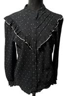 ICHI ruffled blouse 34, Ophalen of Verzenden, Zo goed als nieuw, Maat 34 (XS) of kleiner, Zwart