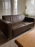 Zitbank, chocoladebruin, echt leer, 1,85 breed, gratis, Huis en Inrichting, Banken | Bankstellen, 150 tot 200 cm, Tweepersoons