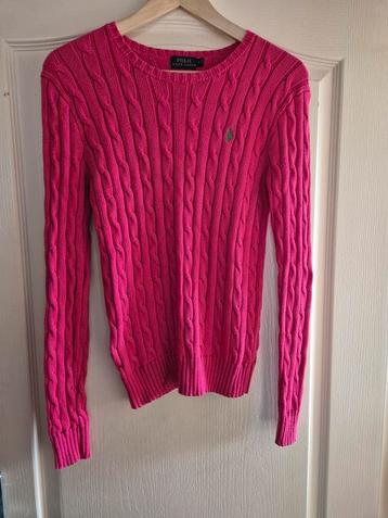 Ralph Lauren kabeltrui maat s fuchsia  beschikbaar voor biedingen