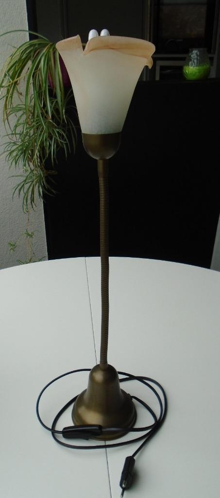 TAFELLAMP SLANK KOPER FLEXIBELE POOT, Huis en Inrichting, Lampen | Tafellampen, Gebruikt, 50 tot 75 cm, Metaal, Ophalen of Verzenden