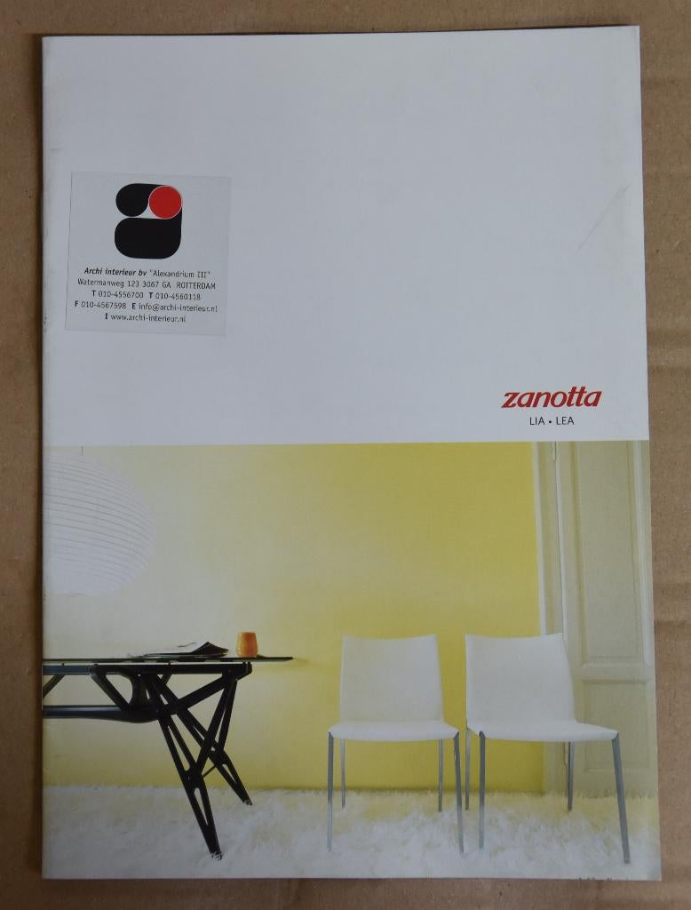Zanotta vintage folder brochure Italiaans design meubelen, Ophalen of Verzenden, Zo goed als nieuw, Folder