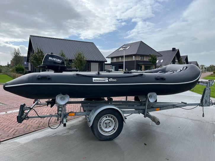Rhino Nimarine Rubberboot met Suzuki motor 6 PK, Watersport en Boten, Rubberboten, Zo goed als nieuw, Overige merken, Aluminium