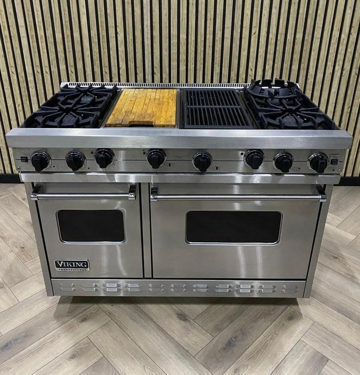 Luxe Viking Fornuis 122cm Gas 6 Branders + Grillplaat, Witgoed en Apparatuur, Fornuizen, Zo goed als nieuw, Vrijstaand, Gas, 5 kookzones of meer
