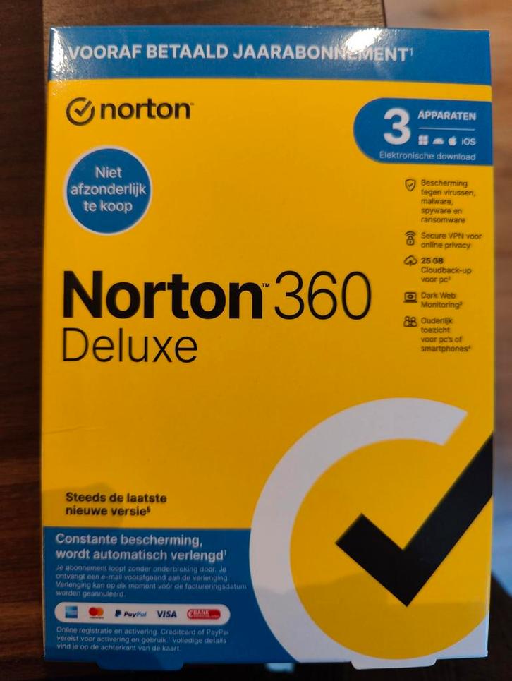 Norton 360 Deluxe code - Nieuw in doos, Computers en Software, Antivirus- en Beveiligingssoftware, Nieuw, MacOS, Windows, Linux