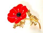 prachtige grote Klaproos broche emaille verguld, Nieuw, Sieraden, Tassen en Uiterlijk, Verzenden, Nieuw