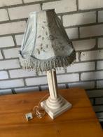 Exclusive antieke tafellamp albast poot prachtige kap, Antiek en Kunst, Ophalen of Verzenden