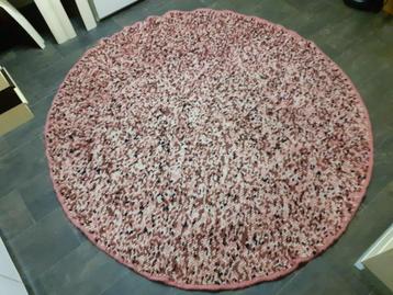 rond vloerkleed 200 cm wol gemeleerd retro design jaren 70 beschikbaar voor biedingen