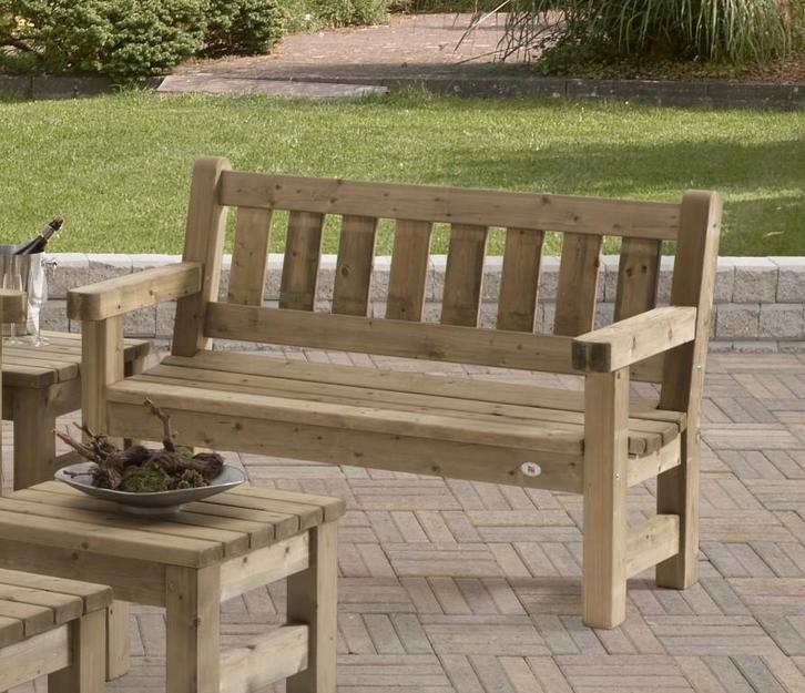 Parkbank tuinbank met ronde zitting houten bank, Tuin en Terras, Tuinbanken, Nieuw, Hout, Ophalen of Verzenden