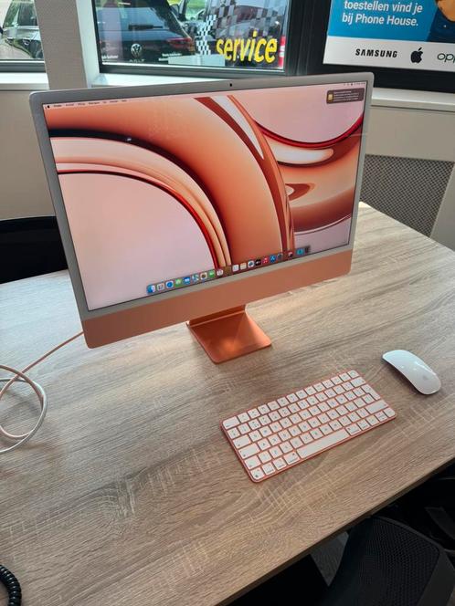 iMac 24 inch M1 (512GB / 8GB) - Oranje (2021), Computers en Software, Apple Desktops, Zo goed als nieuw, iMac, SSD, 4 Ghz of meer