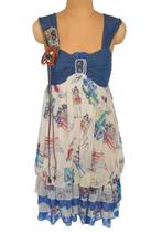 Rinascimento jeans/chiffon jurk, jurkje, Mt. M, Kleding | Dames, Jurken, Maat 38/40 (M), Blauw, Rinascimento, Ophalen of Verzenden