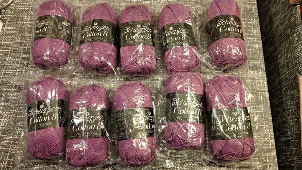 Scheepjes Cotton 8 - paars, 50g katoengaren, Ophalen of Verzenden, Nieuw, Breien of Haken, Wol of Garen