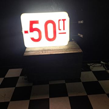 Lichtbak 50ct reliëf lichtreclame Tankstation '64 beschikbaar voor biedingen