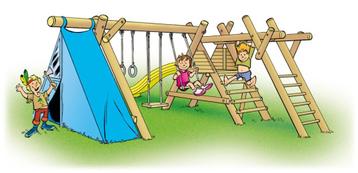 Tent aanbouw voor speeltoestel in tuin kindertent speeltent