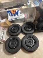 155/65 R14 set stalen velgen met all season banden, Auto-onderdelen, Banden en Velgen, 14 inch, Gebruikt, 155 mm, Banden en Velgen