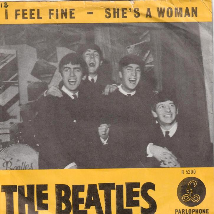 Beatles - I feel fine & She's a woman -1964 ook VERZENDEN, Cd's en Dvd's, Vinyl Singles, Gebruikt, Pop, Ophalen