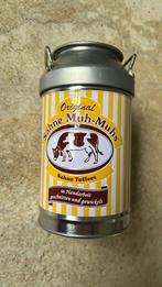 Sahne Muh Muhs melkbus toffee spaarpot geel wit gestreept, Metaal of Blik, Ophalen of Verzenden, Zo goed als nieuw, Dier