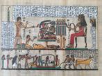 Egyptische voorstelling man, vrouw, en os Papyrus, Ophalen of Verzenden, Zo goed als nieuw, Schilderij, Minder dan 50 cm