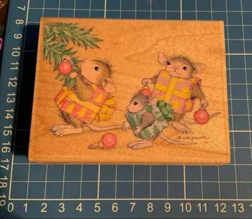 House mouse, houten stempel, als kerstkadootjes beschikbaar voor biedingen