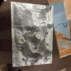 Zebra Print - Zwart Wit schilderij 40 x 80, Huis en Inrichting, Woonaccessoires | Schilderijen, Tekeningen en Foto's, Minder dan 50 cm