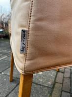 Eetkamerstoelen Gerard van den Berg stof op houten onderstel, Huis en Inrichting, Stoelen, Ophalen, Gebruikt, Overige kleuren