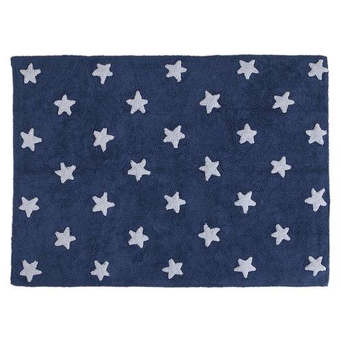 Lorena Canals wasbaar vloerkleed donker blauw sterren, Kinderen en Baby's, Kinderkamer | Inrichting en Decoratie, Zo goed als nieuw