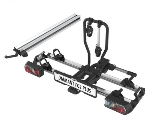 Pro User Diamant FG2 Plus - Fietsendrager + Oprijgoot, Auto diversen, Fietsendragers, Nieuw, Trekhaakdrager, 2 fietsen, Brede banden
