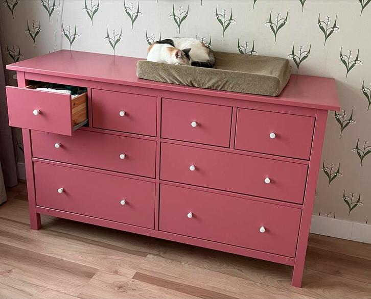 Roze Commode met Lades, Kinderen en Baby's, Kinderkamer | Commodes en Kasten, Gebruikt, Commode, 90 tot 105 cm, 100 cm of meer