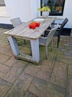 Steigerhouten tuintafel, Tuin en Terras, Ophalen, Gebruikt, Steigerhout