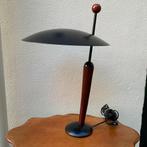 Herda design tafellamp zwart metaal met hout, Huis en Inrichting, Lampen | Tafellampen, Ophalen of Verzenden, Zo goed als nieuw