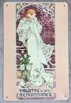 ALPHONSE MUCHA Sarah Bernhardt Metalen Wandbord poster, Antiek en Kunst, Verzenden