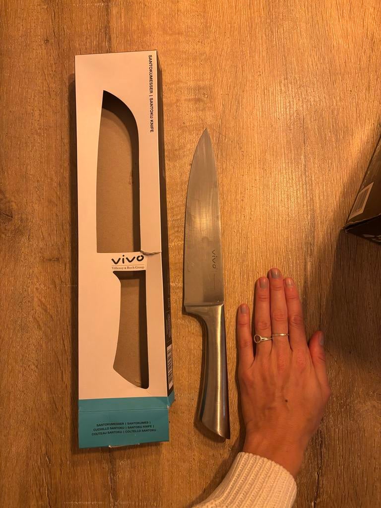 Santoku mes in goede staat, Ophalen, Gebruikt, Rvs of Chroom, Los bestek