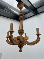 Mooie Franse houten lamp -4 armig, Ophalen of Verzenden