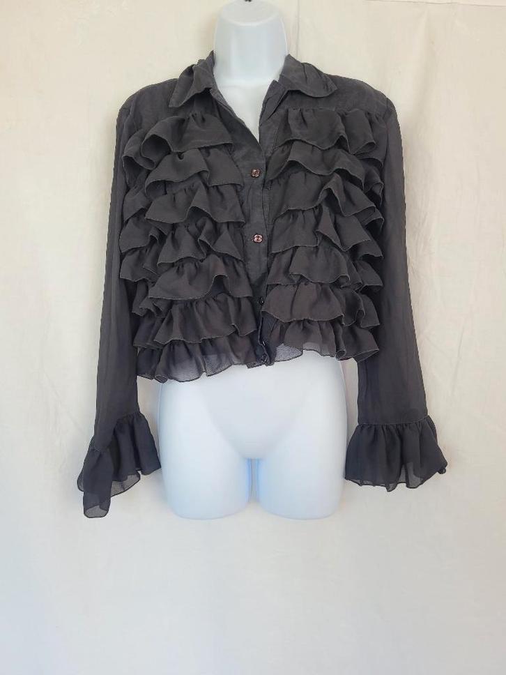 Gave zwarte korte roesjes blouse mt L, Kleding | Dames, Carnavalskleding en Feestkleding, Zo goed als nieuw, Kleding, Overige thema's