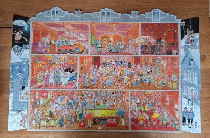 Jan van Haasteren Grand Café contour puzzel puzzle puzzelen, Hobby en Vrije tijd, Denksport en Puzzels, Zo goed als nieuw, Legpuzzel