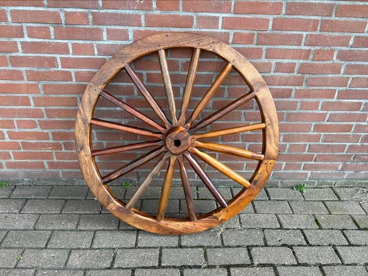 Karrenwiel 95 cm 16 spaaks, Tuin en Terras, Tuinwanddecoratie, Nieuw, Ophalen of Verzenden