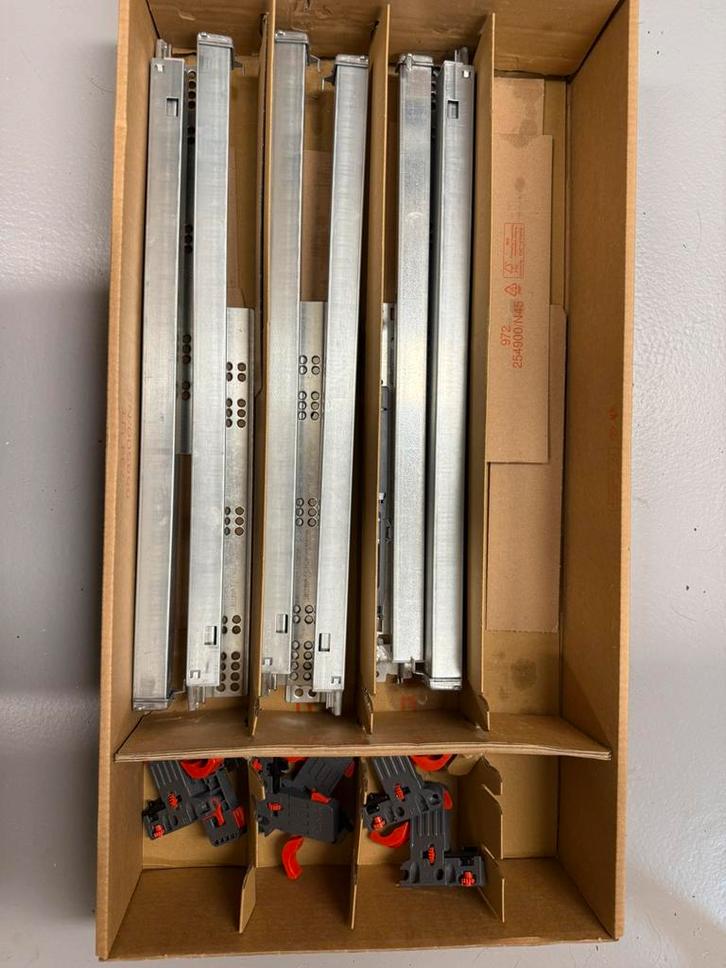 3x set Ladegeleiders Soft-Close 550mm, Doe-het-zelf en Verbouw, IJzerwaren en Bevestigingsmiddelen, Nieuw, Ophalen