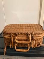 Vintage rieten mandje met deksel, Ophalen of Verzenden, Gebruikt, Overige materialen