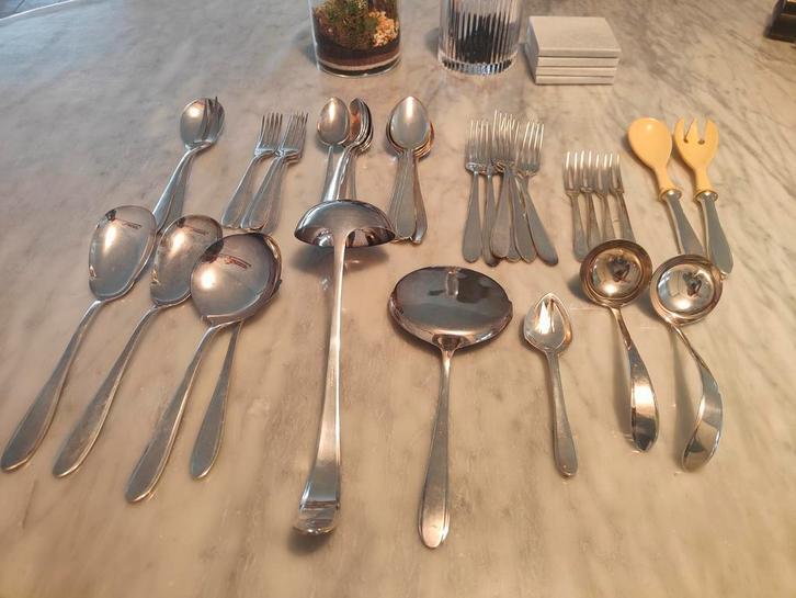 Zeer compleet Wellner verzilverd bestek set, Antiek en Kunst, Antiek | Bestek, Ophalen