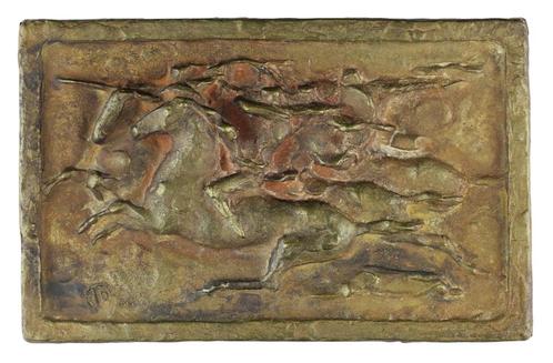 Floyd T. DeWitt - Reliëf, 1966 : Ruiters van de Apocalyps º, Antiek en Kunst, Kunst | Beelden en Houtsnijwerken, Ophalen of Verzenden