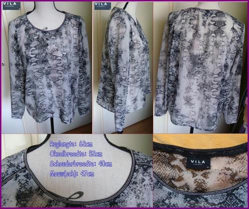 VILA grijs-zwarte tuniek maat M nieuw, Kleding | Dames, Blouses en Tunieken, Nieuw, Maat 38/40 (M), Grijs, Ophalen of Verzenden