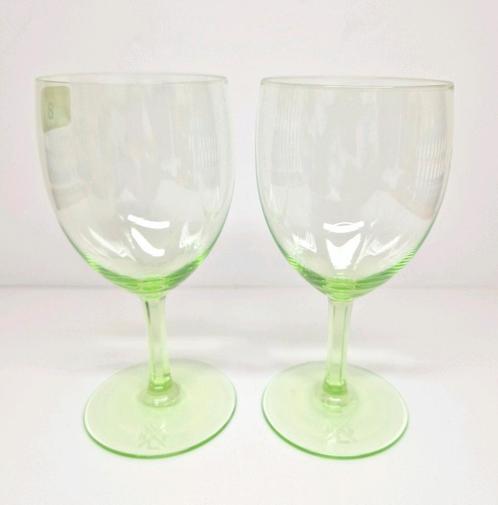 A.D. Copier Leerdam annagroene glazen Gilde N.V.W.L. 1930., Antiek en Kunst, Antiek | Glas en Kristal, Ophalen of Verzenden