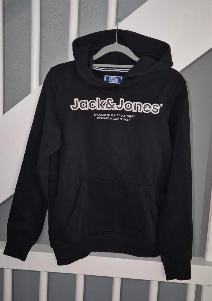 Jack & Jones Hoodie maat 164 zwart/wit ZGAN, Kinderen en Baby's, Kinderkleding | Maat 164, Zo goed als nieuw, Jongen, Trui of Vest