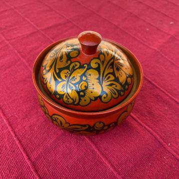 Houtkunst - potje met deksel - USSR jaren 80 beschikbaar voor biedingen