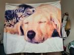 Fleecedeken met opdruk hond en kat, Ophalen of Verzenden, Zo goed als nieuw