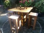 Stamtafel/ stamtafel met 4 krukken / biertafel 4, Ophalen, Gebruikt