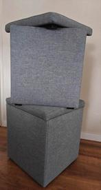 Poef, kubus met opbergruimte, Huis en Inrichting, Ophalen, Gebruikt, Vierkant, Riet